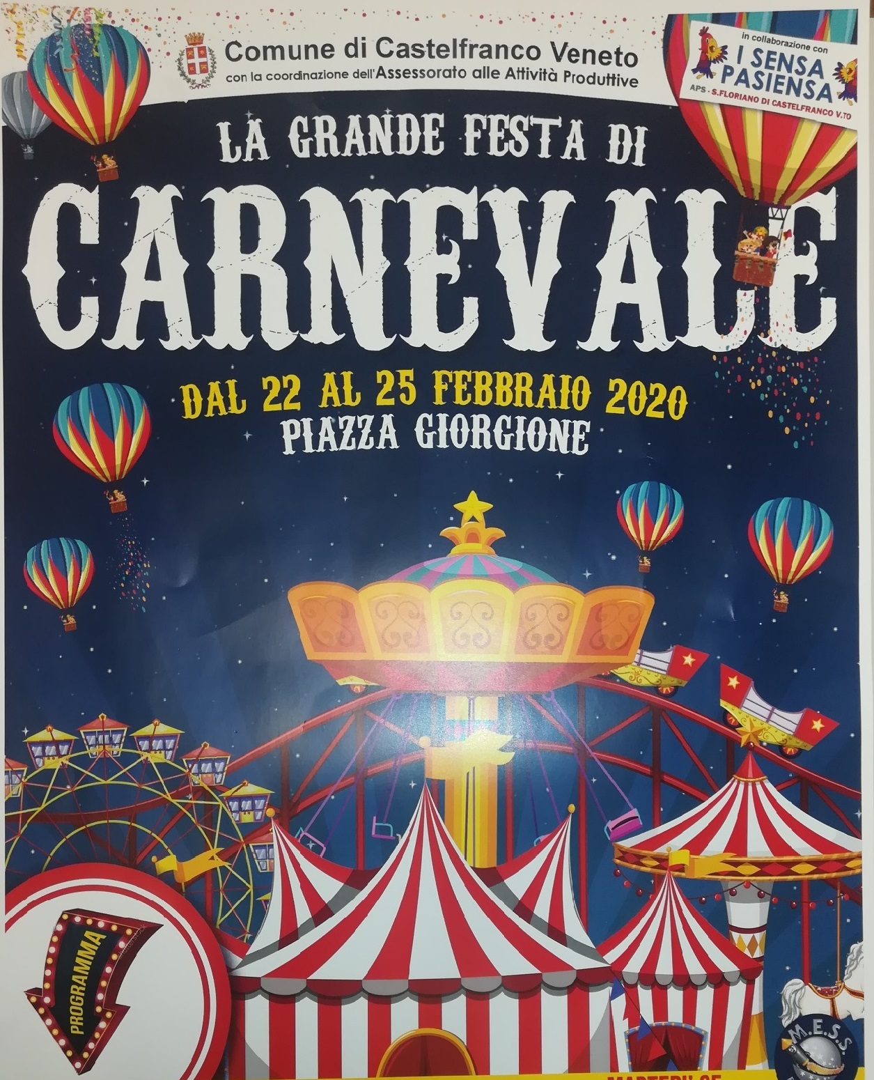 Festa di carnevale: sfilata in maschera in piazza Giorgione