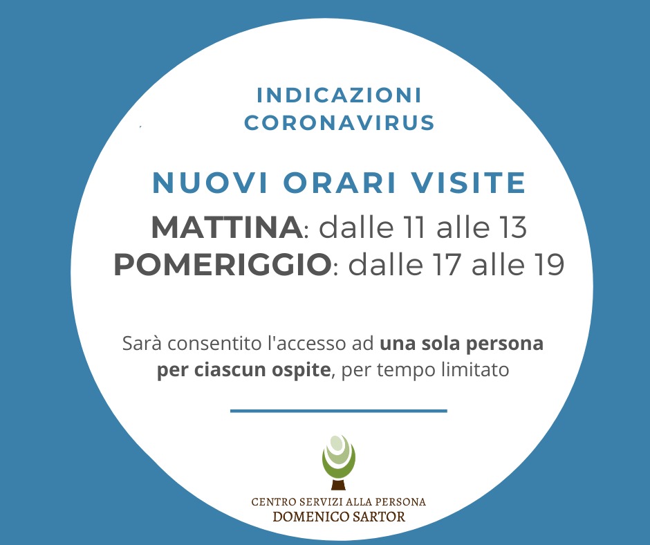 Indicazioni Coronavirus: nuovi orari 