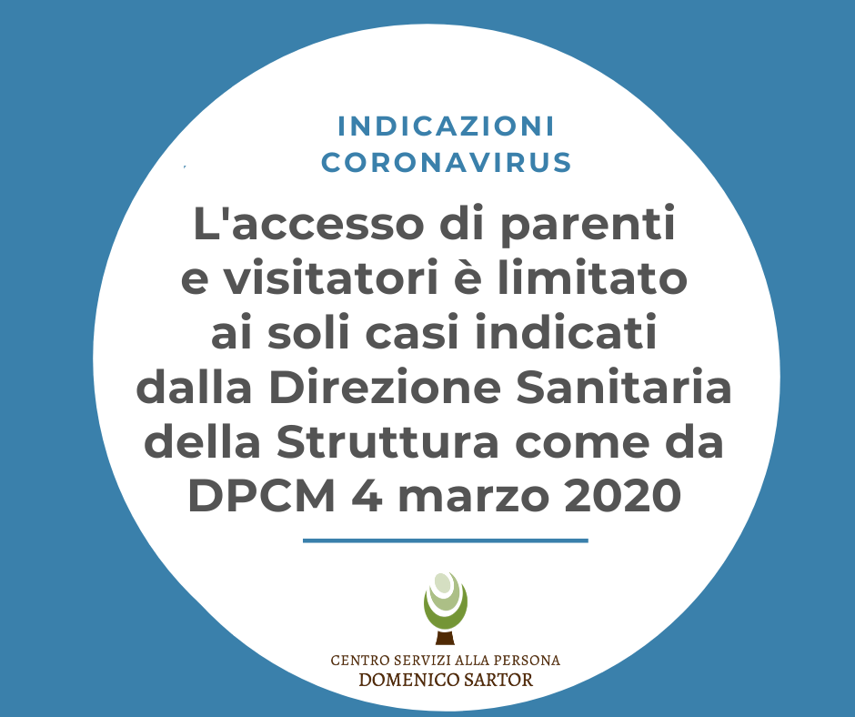 Nuove disposizioni Coronavirus