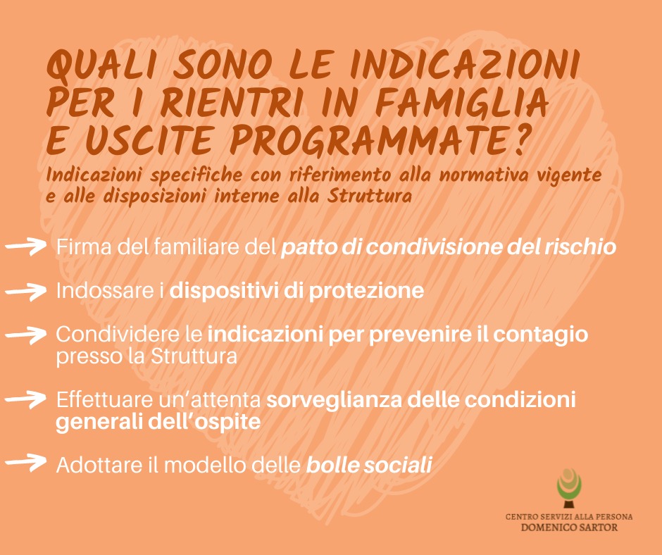 Rientri in famiglia e accompagnamento alle visite: ecco le nuove indicazioni